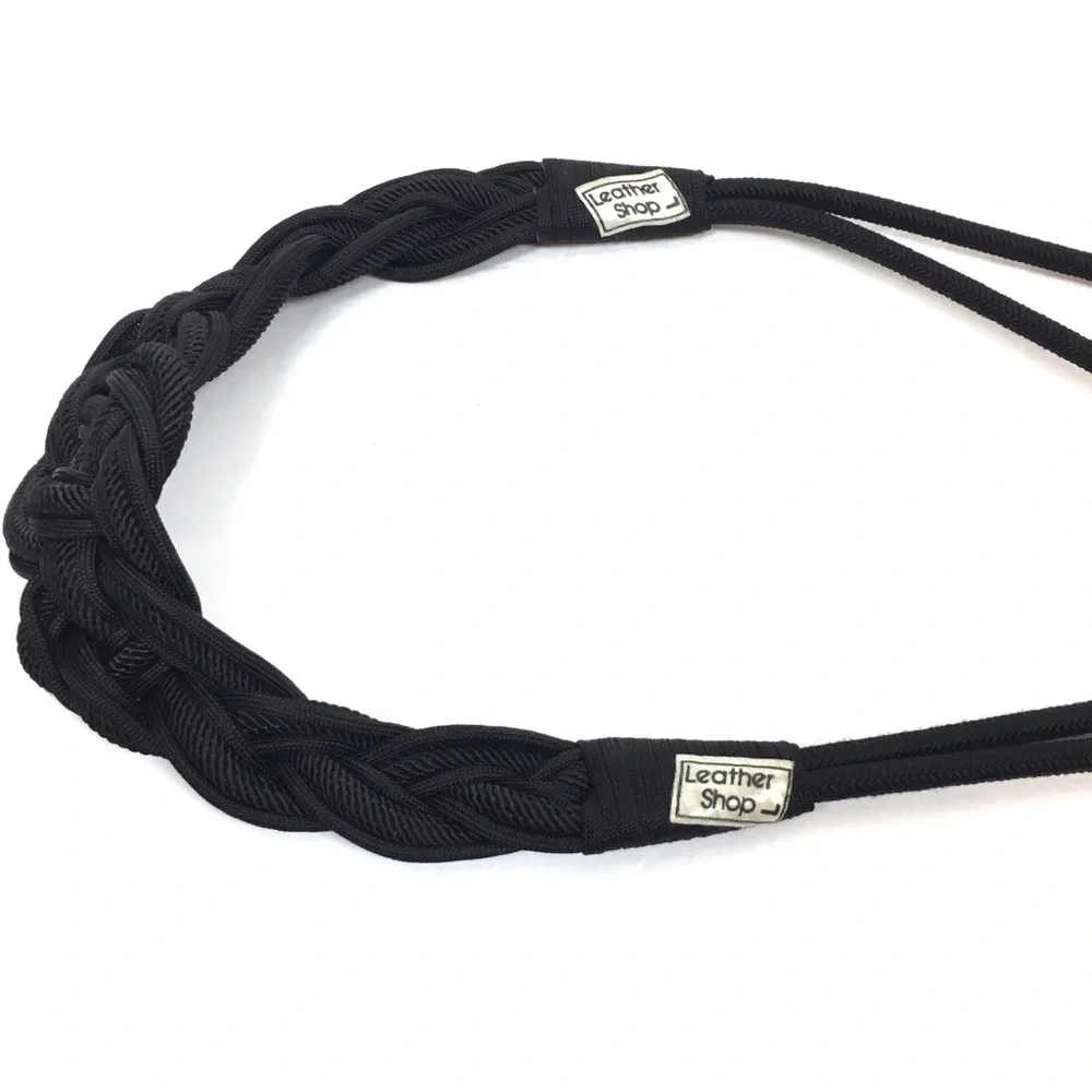 VINTAGE Belt Leather Shop Braided Woven Cord Boho 80s 90s Retro Western Festival